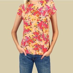 Cupio Floral Cottage Crew Neck T-shirt Top XL Pink